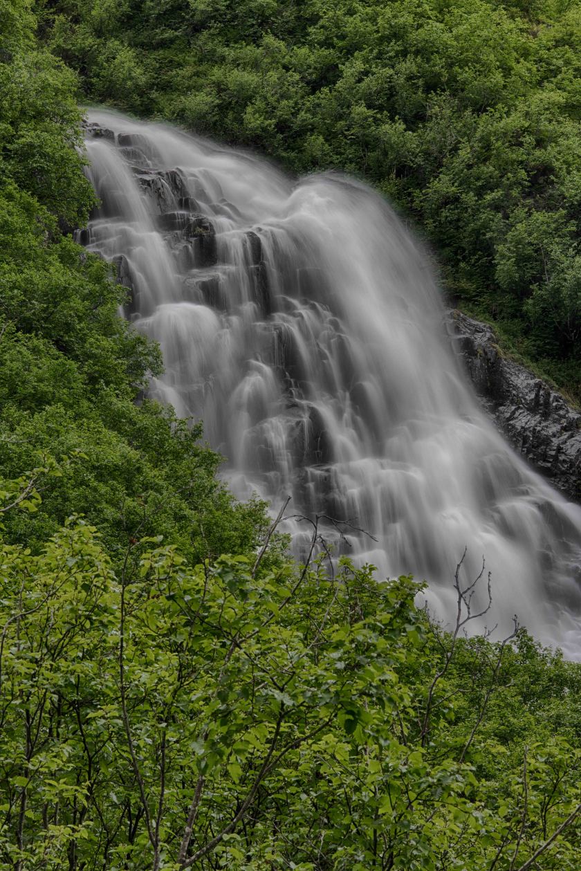 Falls on hike in Valdez 2